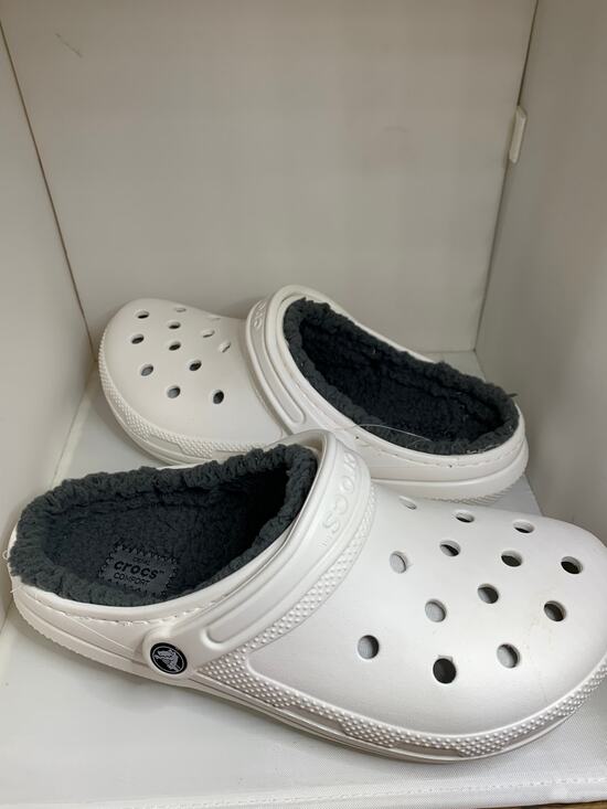 CROCS Shoes - Crocs Dual Comfort White Men's 8 Women's 10 Gray Fur Lining